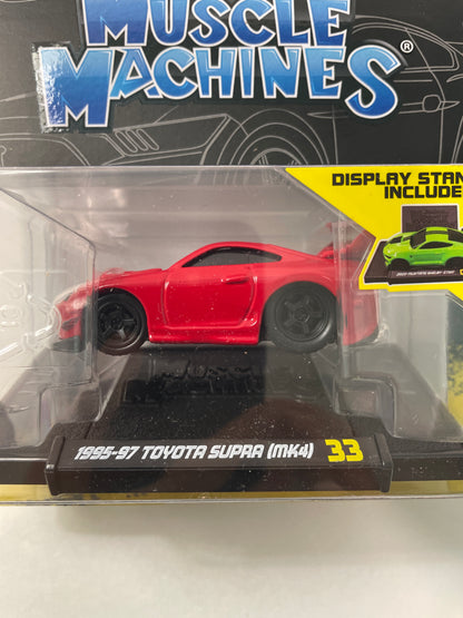Muscle Machines 1/64 1995-97 Toyota Supra (MK4) Red - Damaged Card