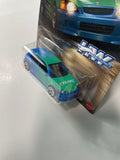 Hot Wheels 1/64 Speed Graphics ‘99 Honda Civic Type R (EK9) Falken Green & Blue - Damaged Card