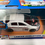 1/43 Hot Wheels Pull-Back Speeders Mitsubishi Lancer Evolution IX White