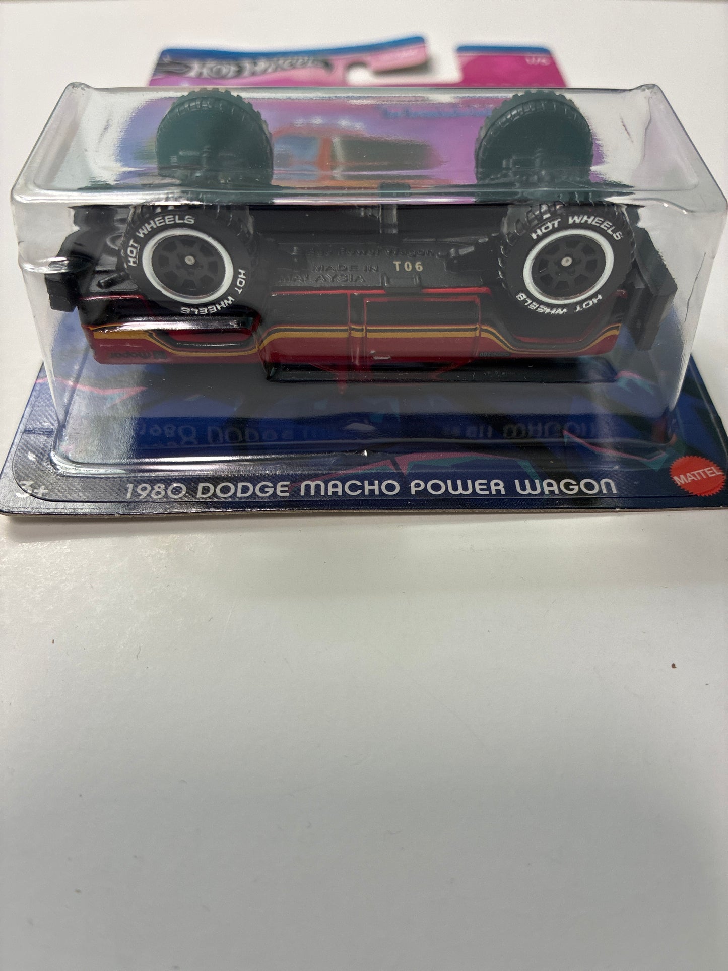 Hot Wheels 1/64 Tubular Trucks 1980 Dodge Macho Power Wagon Red & Black - HRR95 - Error