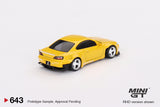 Mini GT 1/64 Nissan Silvia (S15) Rocket Bunny Bronze Yellow - Damaged Box