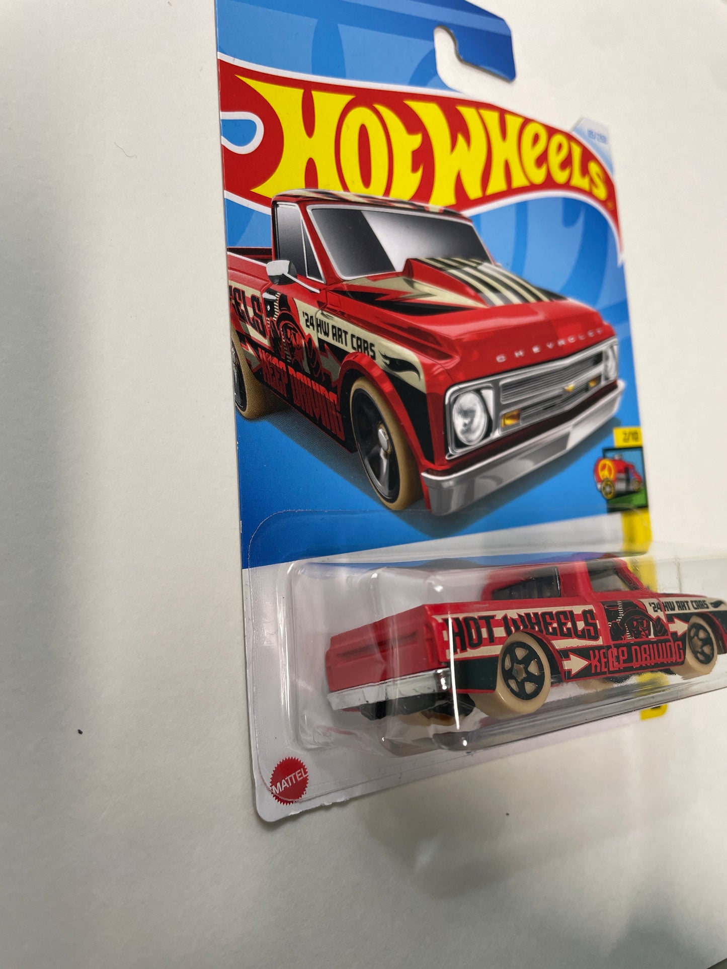 Hot Wheels 1/64 ‘67 Chevy C10 Red - Damaged Box