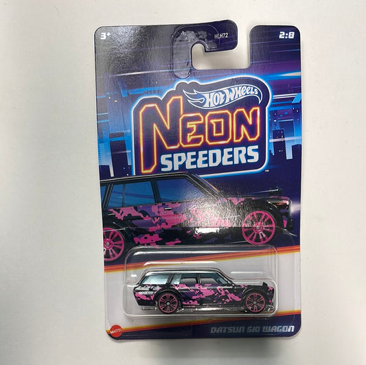 Hot Wheels 1/64 Neon Speeders Datsun 510 Wagon Black & Purple