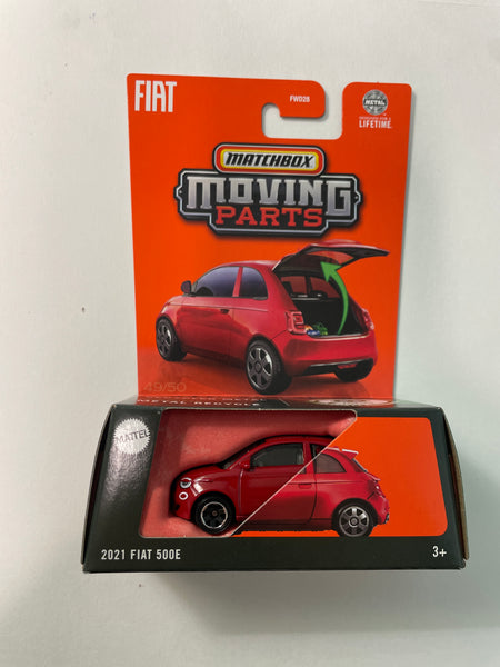 Matchbox 1/64 Moving Parts 2021 Fiat 500E Red