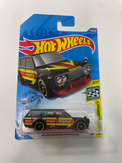 Hot Wheels 1/64 Datsun Bluebird Wagon 510 Momo Black - Damaged Box