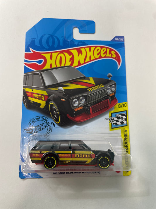 Hot Wheels 1/64 Datsun Bluebird Wagon 510 Momo Black - Damaged Box