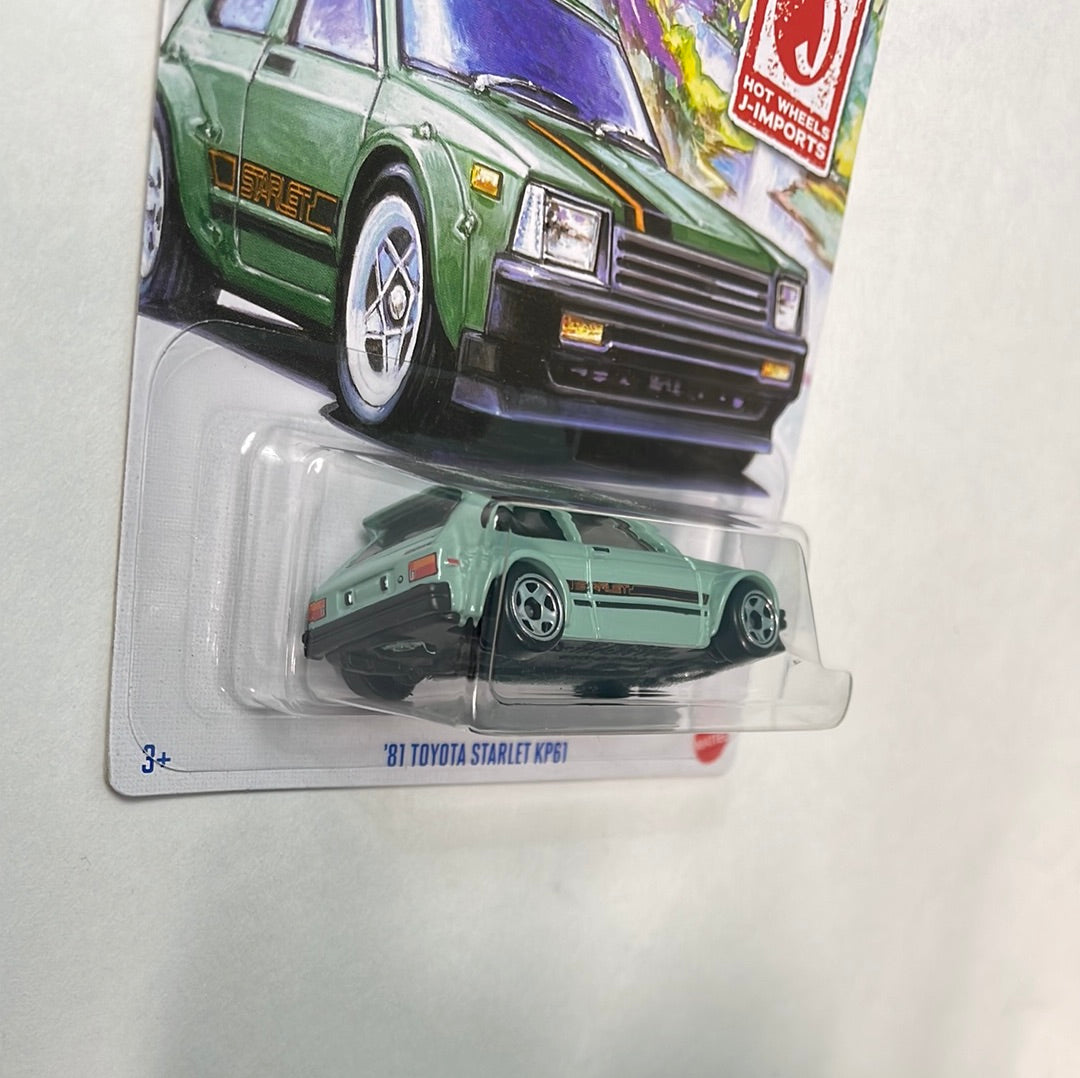 Hot Wheels 1/64 J-Imports ‘81 Toyota Starlet KP61 Green
