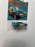 Hot Wheels 1/64 Pearl & Chrome Nissan Silvia (S14) Drift Teal & Gold - Damaged Card