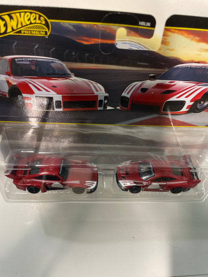 Hot Wheels 1/64 Premium Car Culture 2 Pack Porsche 935 & 2018 Porsche 935 Red - JHW51