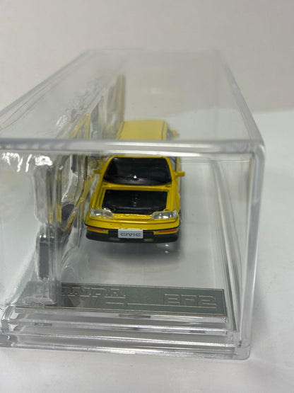 BM Creations 1/64 Honda Civic EF2 Custom Yellow - 64B0470 - Damaged Car (Open box- Read description)