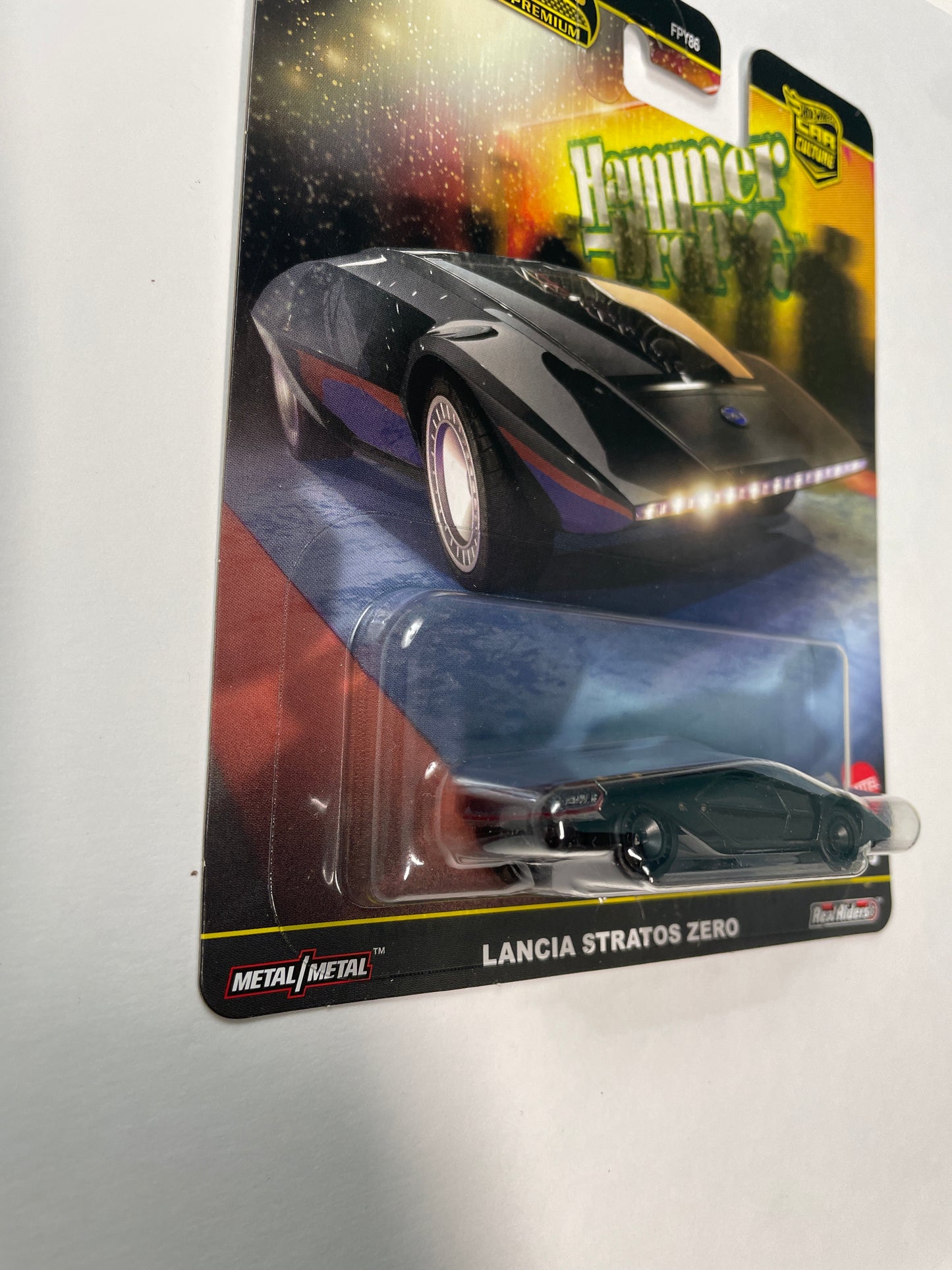 *Chase* Hot Wheels 1/64 Car Culture Hammer Drops Lancia Stratos Zero Black - HRW10 - Damaged Car