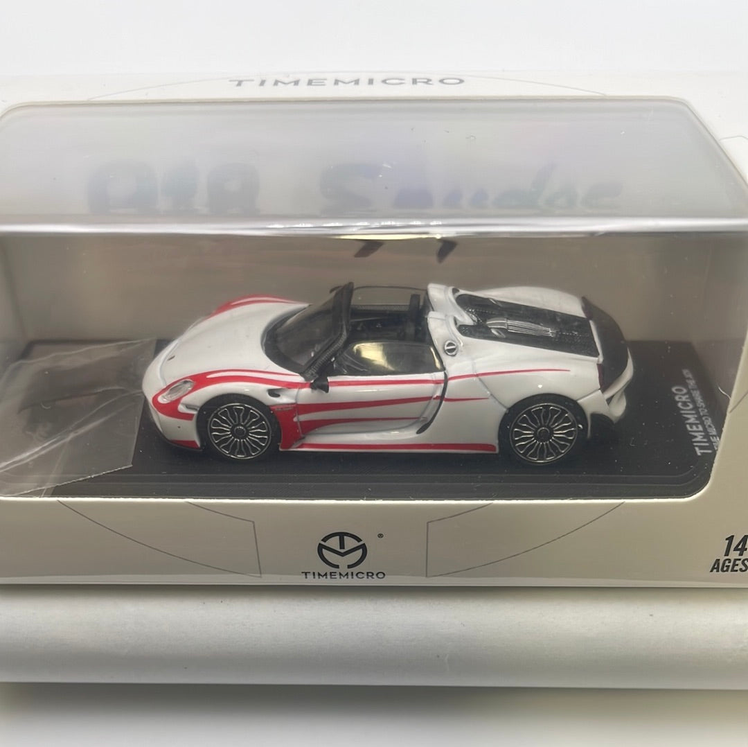 Time Micro 1/64 Porsche 918 Spyder White – Flipn Diecast