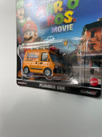 Hot Wheels 1/64 Pop Culture The Super Mario Bros.Movie Plumber Van Orange - Damaged Card