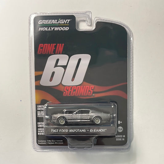 Greenlight Hollywood 1/64 Gone In 60 Seconds 1967 Ford Mustang - Eleanor Grey - 44742
