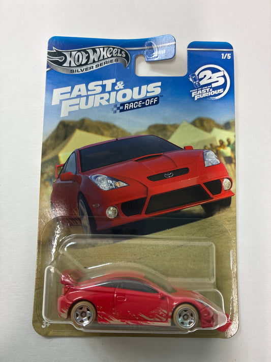 Hot Wheels 1/64 Silver Series Fast and Furious Race-Off Toyota Celica Red - JKX15 - Damaged Box