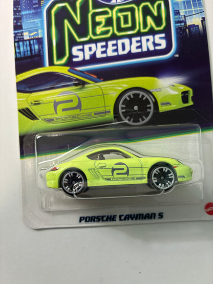 Hot Wheels 1/64 Neon Speeders Porsche Cayman S Green - JKY07