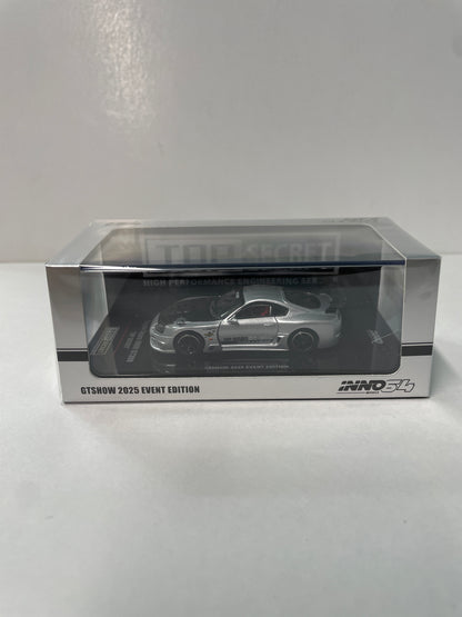 Inno64 1/64 Toyota Supra (A80) GT300 Top Secret GTShow 2025 Event Edition Silver & Black