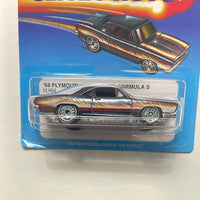 Hot Wheels 1/64 Ultra Hots ‘68 Plymouth Barracuda Formula S Black - Damaged Card