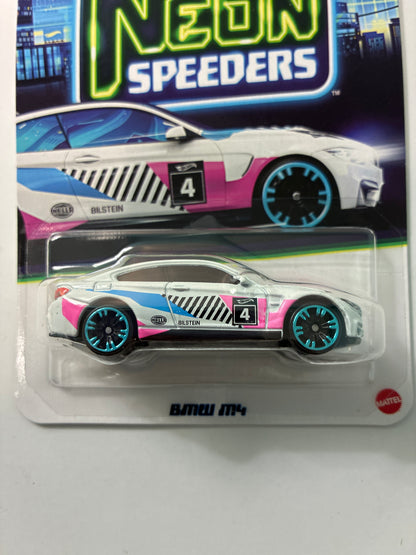 Hot Wheels 1/64 Neon Speeders BMW M4 White & Pink - JKY02
