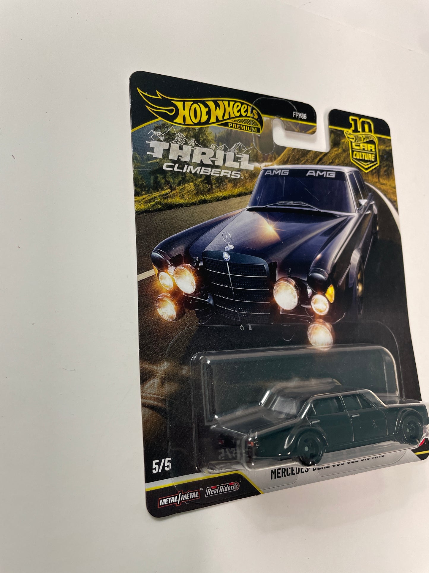 Hot Wheels 1/64 Car Culture Thrill Climbers Mercedes-Benz 300 Sel 6.8 AMG Black - JKF20