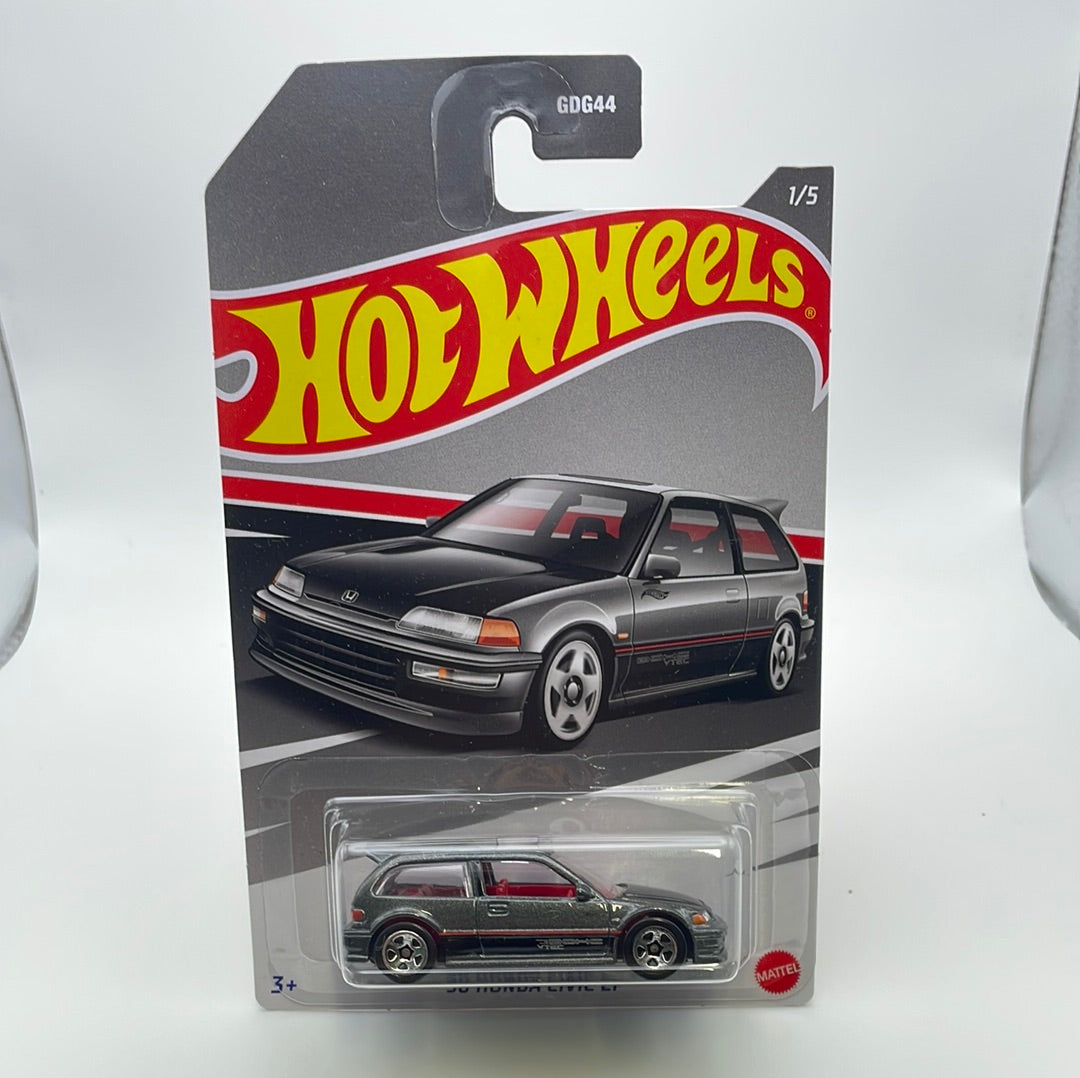 Hot Wheels 1/64 '90 Honda Civic EF Black & Grey - Damaged