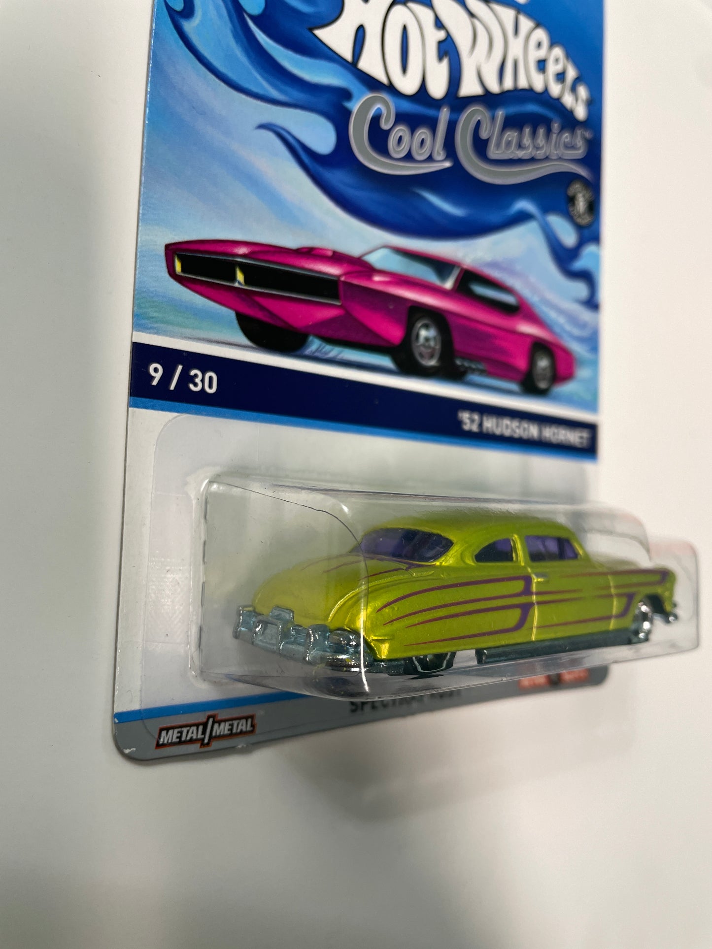 Hot Wheels 1/64 Cool Classics ‘52 Hudson Hornet Green - Damaged Card