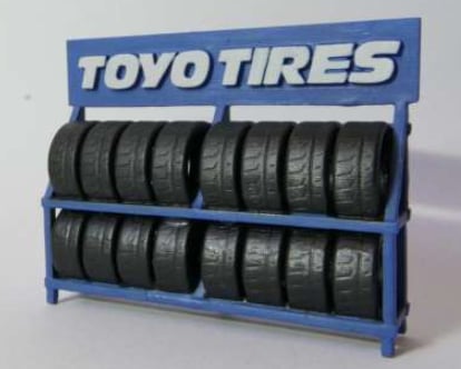 Figures 1/64 Shelf w/ Toyo Tires