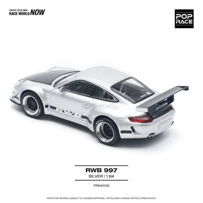 Pop Race 1/64 Porsche RWB 997 Silver