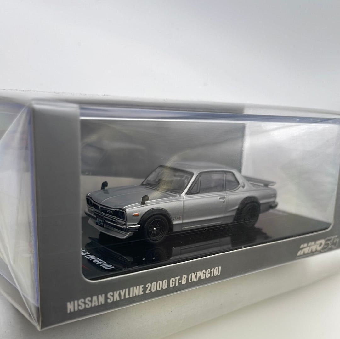 Inno64 1/64 Nissan Skyline 2000 GT-R (KPGC10) Silver - IN64-KPGC10-SIL