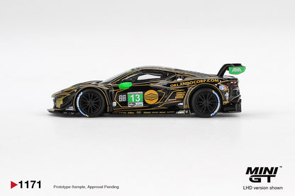 Mini GT 1/64 Chevrolet Corvette Z06 GT3.R #13 2025 IMSA Daytona 24 Hrs AWA Black - MGT01171