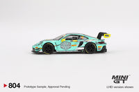 Mini GT 1/64 Porsche 911 GT3 R #28 2023 FIA GT World Cup 70th Macau Grand Prix HubAuto Racing Teal