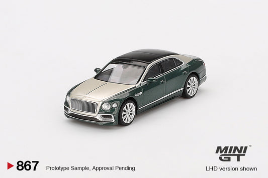 Mini GT 1/64 Bentley Flying Spur White Sand Verdant Green