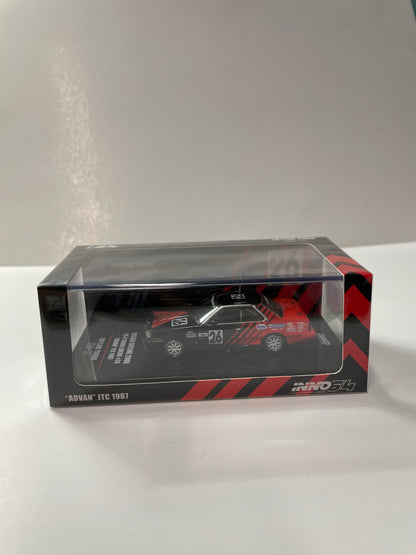 Inno64 1/64 Nissan Skyline 2000 RS-X Turbo (DR30) #26 "ADVAN" JTC 1987 Red & Black - IN64-R30-AD87