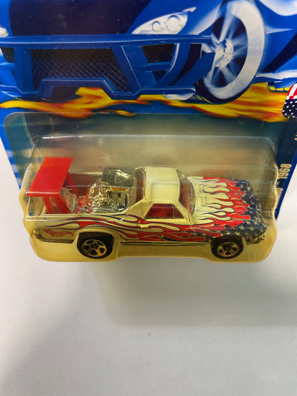 Hot Wheels 1/64 Chevrolet El Camino 1968 White & Red - Damaged Box
