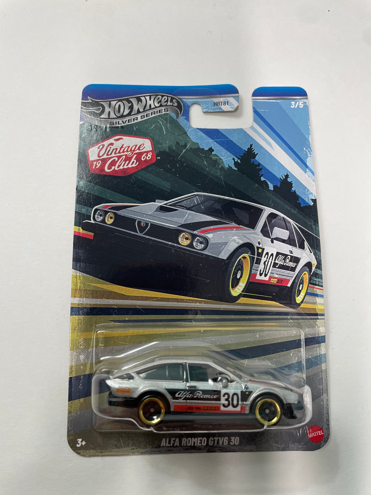 Hot Wheels 1/64 Silver Series Vintage Club 1968 Alfa Romeo GTV6 30 Silver - JKY30