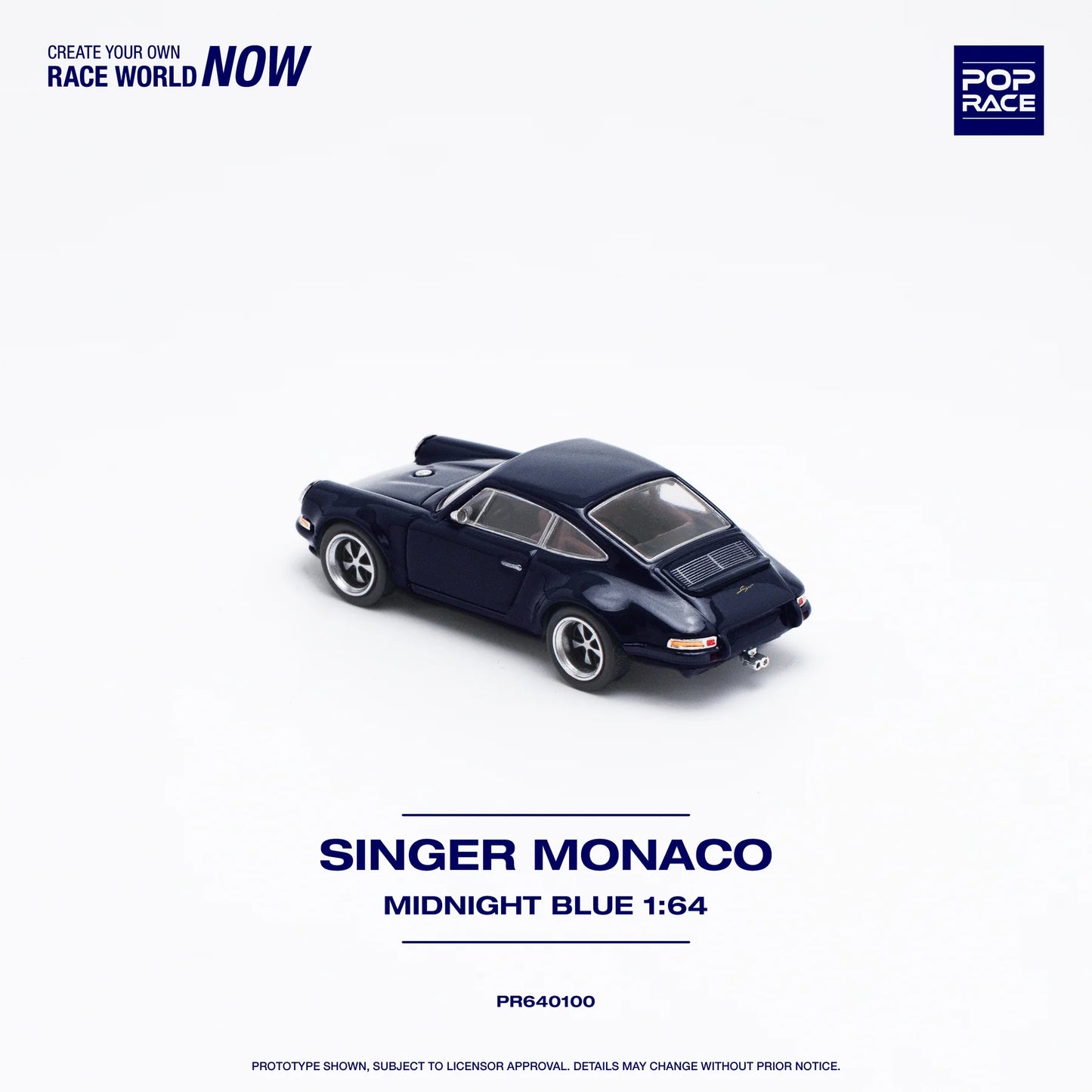 Pop Race 1/64 Porsche Singer Monaco Blue - PR64-100