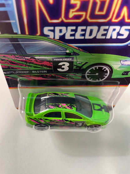 Hot Wheels 1/64 Neon Speeders 2008 Mitsubishi Lancer Evolution Green