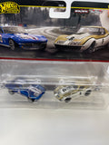 Hot Wheels 1/64 Car Culture Premium 2 Pack Custom Corvette Stingray Coupe & '69 Copo Corvette