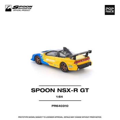 Pop Race 1/64 Honda NSX R GT Spoon Blue & Yellow - PR64-0310
