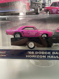 Hot Wheels 1/64 Car Culture Team Transport ‘68 Dodge Dart Horizon Hauler Pink & Black