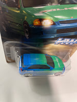 Hot Wheels 1/64 Speed Graphics ‘99 Honda Civic Type R (EK9) Falken Green & Blue - Damaged Card