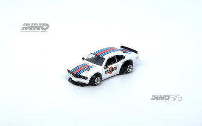 Inno64 1/64 Mazda Savanna RX-3 Martini Racing Livery White & Blue