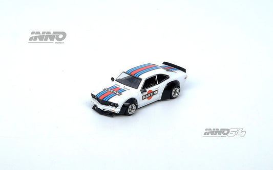 Inno64 1/64 Mazda Savanna RX-3 Martini Racing Livery White & Blue