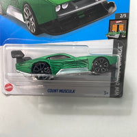 Hot Wheels 1/64 Count Muscula Green - Damaged Card