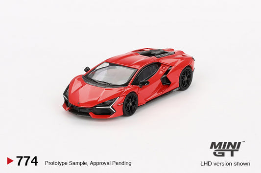Mini GT 1/64 Lamborghini Revuelto Arancio Dac Lucido Red
