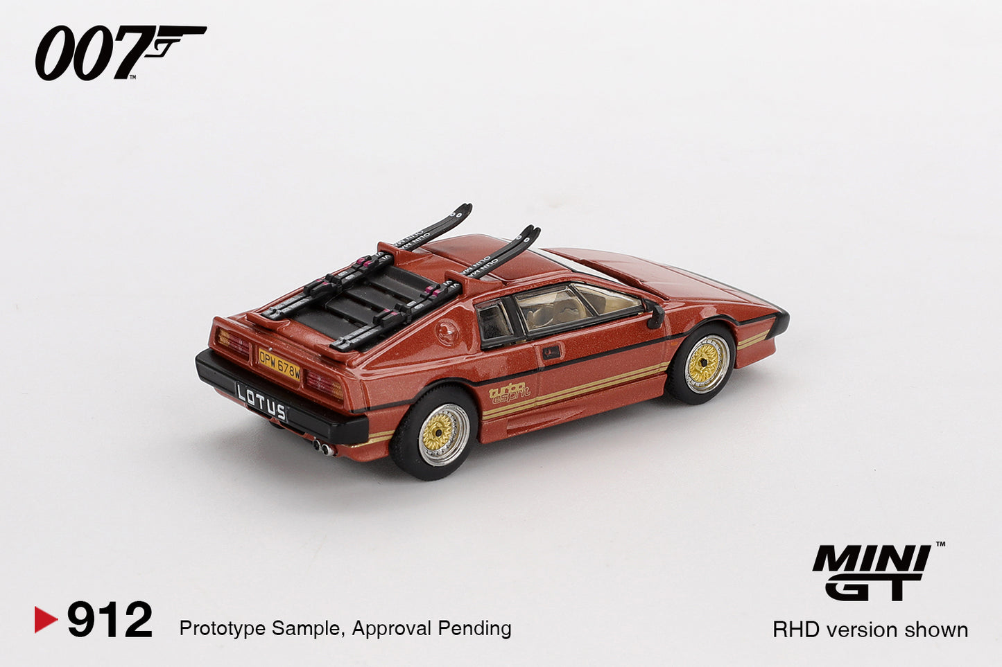 Mini GT 1/64 Lotus Esprit Turbo Copper Fire Metallic "For Your Eyes Only" Japanese Blister Packaging Orange - MGT00912-007J