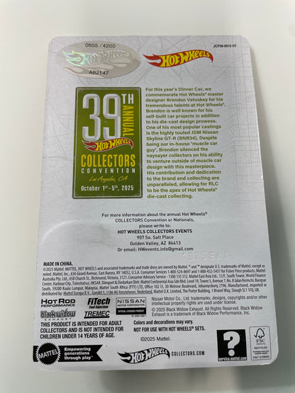 Hot Wheels 1/64 39th Annual Collectors Convention Los Angeles Brendon Vetuskey Set #605 Nissan Skyline GT-R BNR34 Green