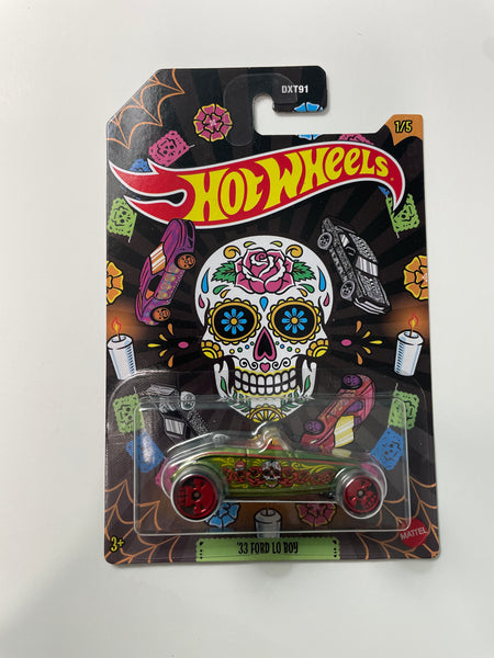 Hot Wheels 1/64 Dia De Los Muertos ‘33 Ford Lo Boy Green