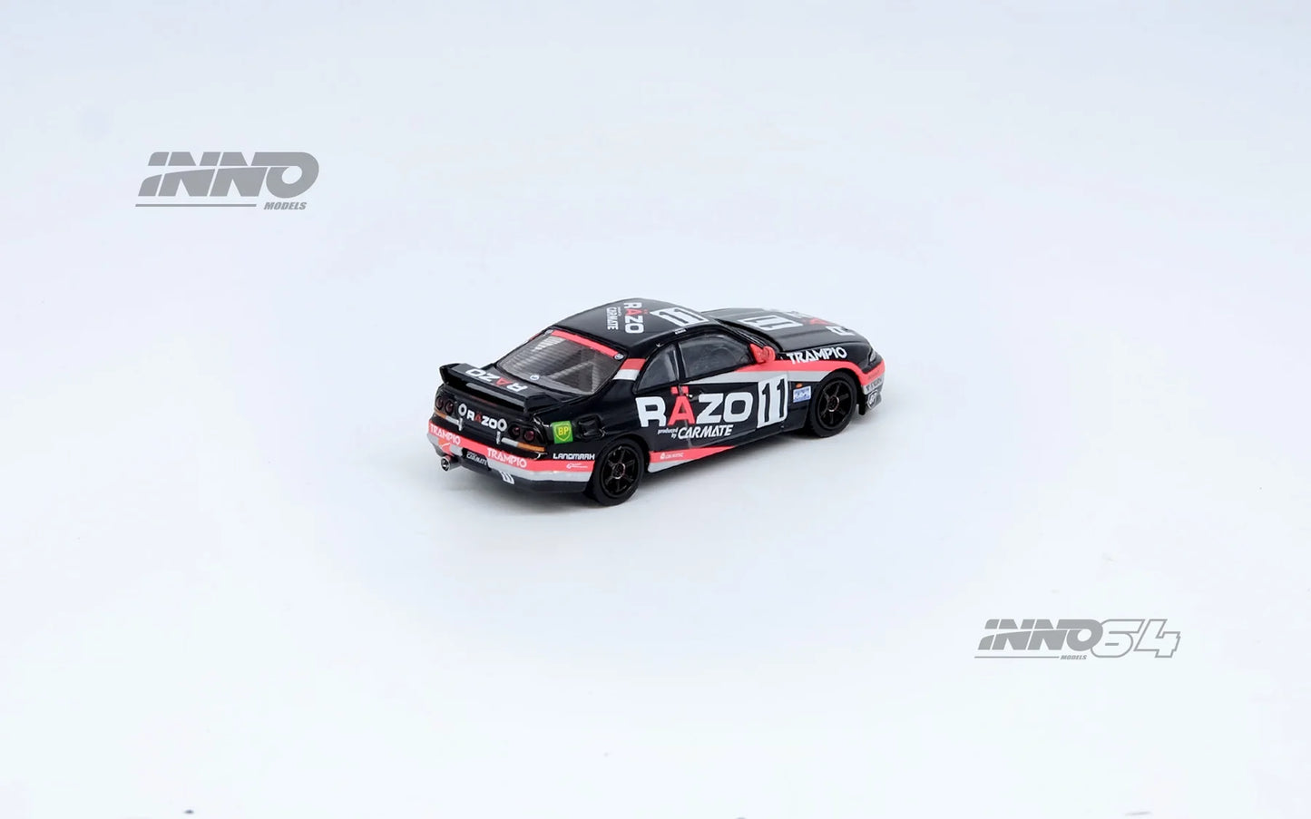 Inno64 1/64 Nissan Skyline GT-R (R33) n11 Razo Trampio Sendan Highland 1995 Winner Black - IN64-R33R-RAZO