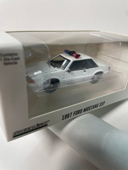 Greenlight 1/64 Hot Pursuit 1987 Ford Mustang SSP Police White